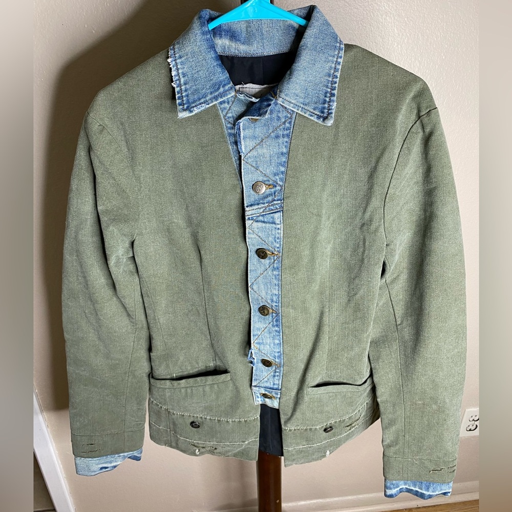 Greg Lauren two tone denim jacket men size small